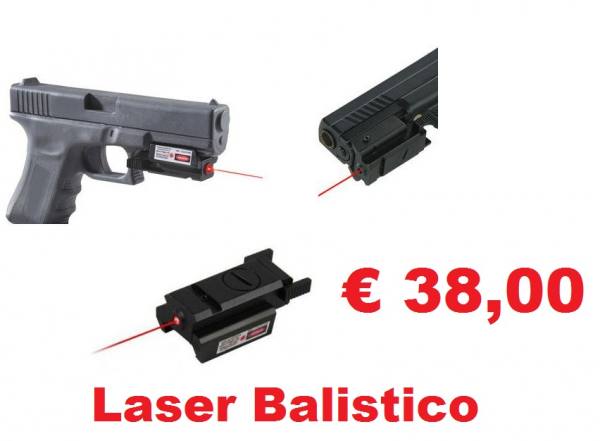 Micro Laser Balistico per Pistole con attacco weaver sopra e sotto