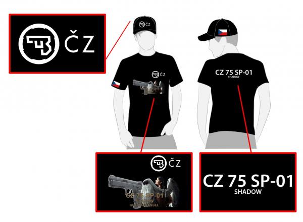 nuova t shirt cz 75 sp-o1 shadow