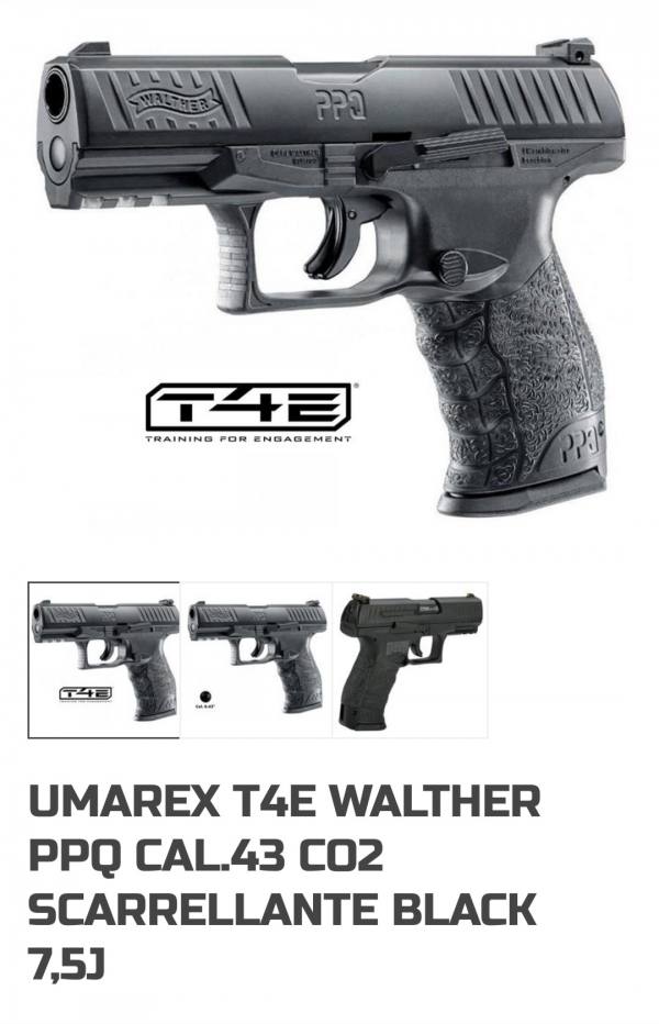 Vendo pistola Walther ppq T4E