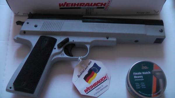 Vendo pistola aria comprssa wehirauch hw 45 inox libera vendita cal 4.5