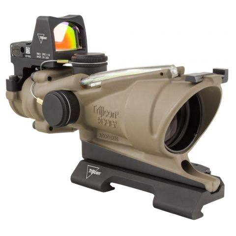Trijicon ACOG ECOS 4X32mm Dual Illuminated Green Crosshair 5.56 Reticle with 3.25 MOA Red Dot RMR Type 2 - FDE