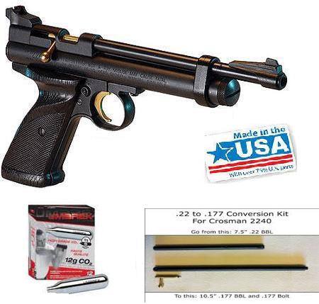 Pistola aria compressa Co2 Crosman 2240 cal. 5,5 mm + kit