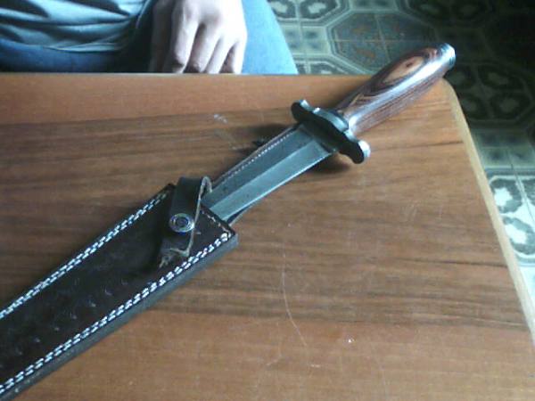 coltello :LAMA di DAMASCO .fabbricato in U:S  OKLAHOMA